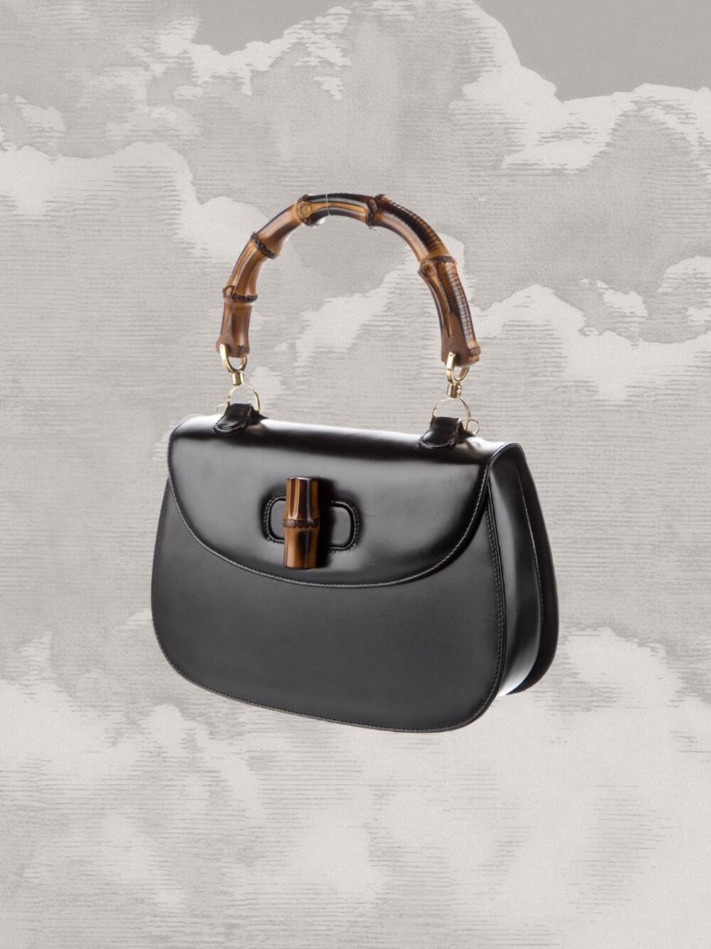 GUCCI Bamboo 1947 Handle Bag 2-way Medium Black Harry Styles